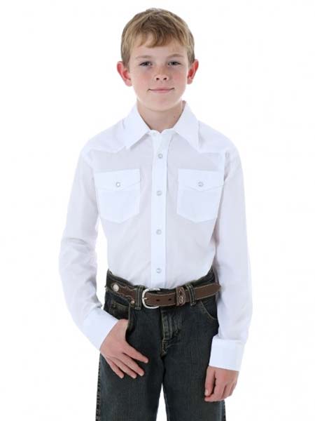wrangler white long sleeve shirt