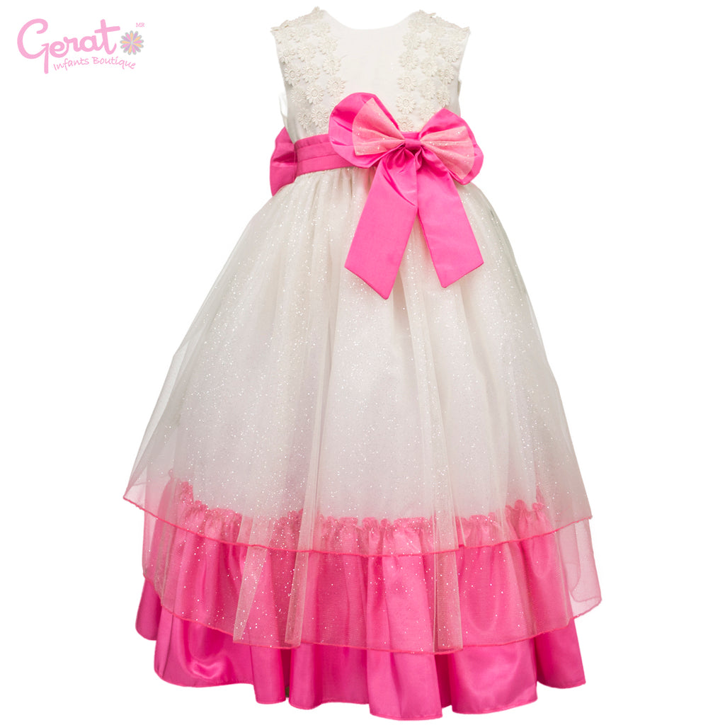 Vestido Gerat para niñas de fiesta color rosa y hueso – Gerat Infants  Boutique