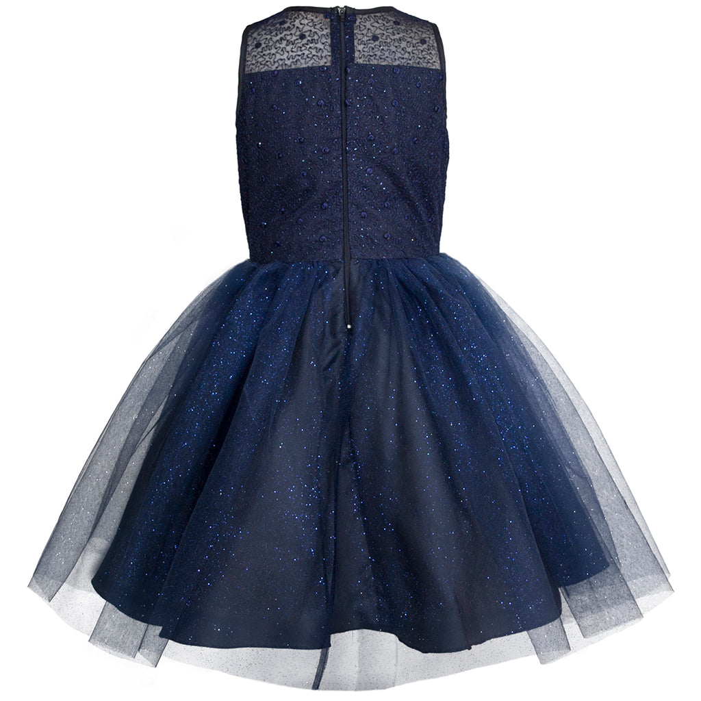 Vestido de fiesta para niña color azul marino Gerat Infants Boutique
