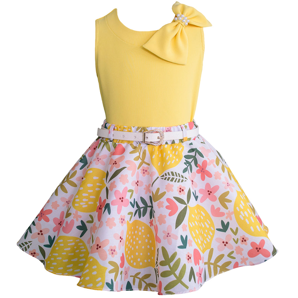 Valiente Creyente pozo Conjunto de blusa y falda para niña color amarillo – Gerat Infants Boutique