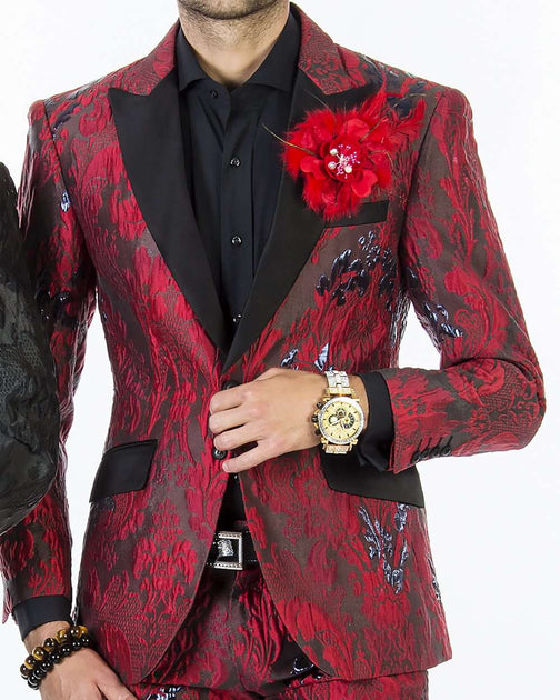 red prom tuxedo jacket