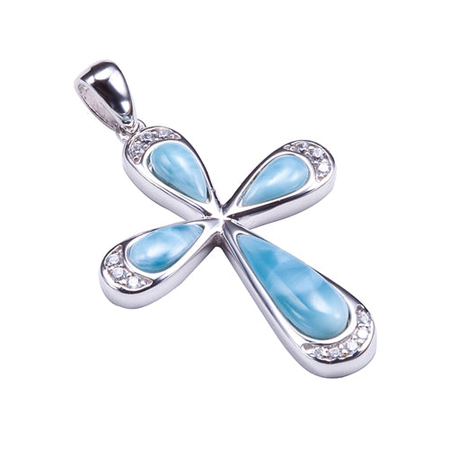 Details about   STERLING SILVER PEAR SHAPE LARIMAR PENDANT WITH PAVE CUBIC ZIRCONIA FRAME 