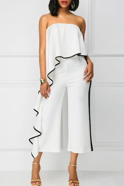 white bandeau jumpsuit