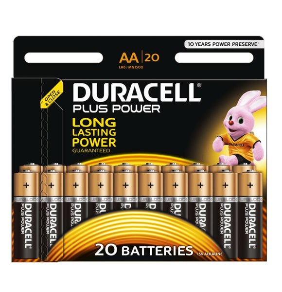 Duracell Plus Power Batterie AA LR06 MN1500 Mignon 1,5 V Stilo R6 AM3 E91 