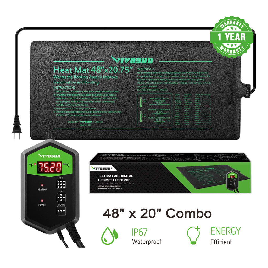 doorgaan met Stapel Woud VIVOSUN Seedling Heat Mat Digital Thermostat Combo 48"x20.75" - VIVOSUN