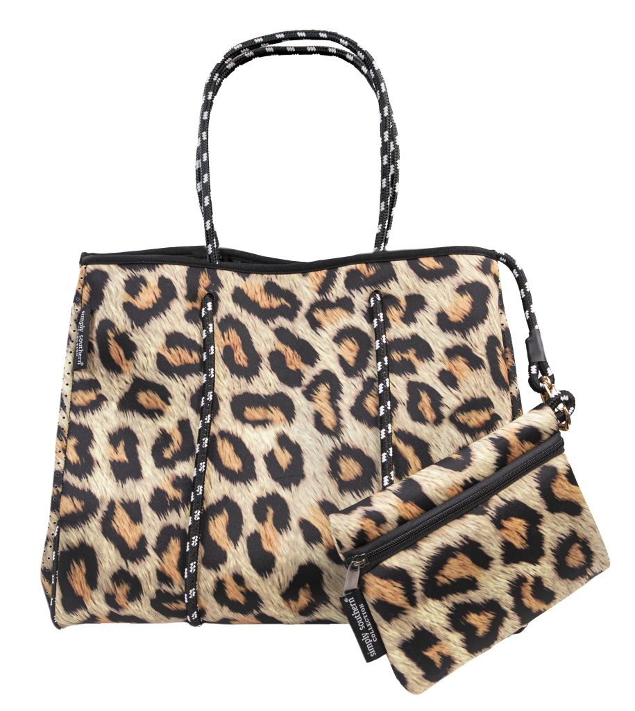 Parker & Hyde Neoprene Exotic Leopard Tote Bag