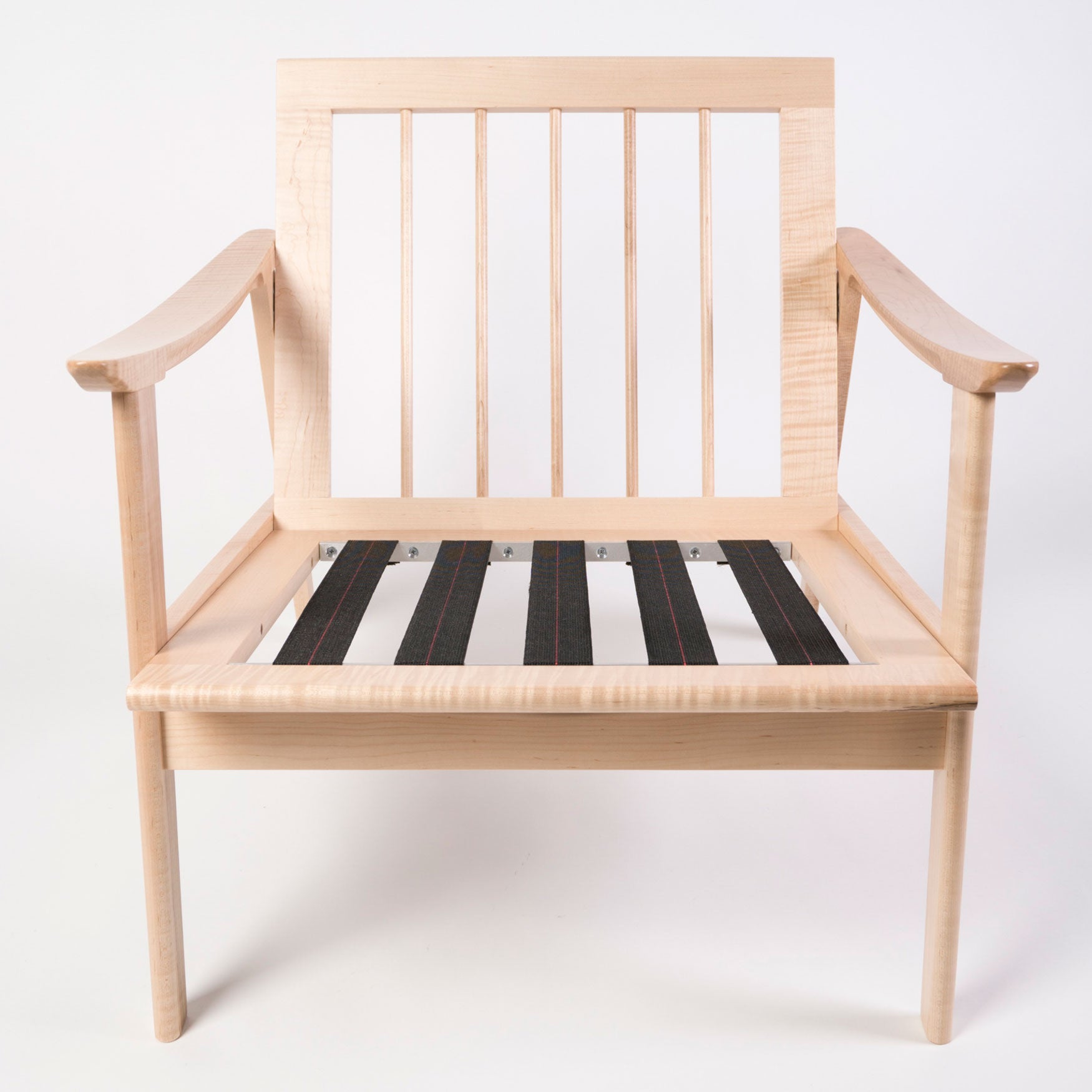 Tiger maple handmade wooden engineer's chair