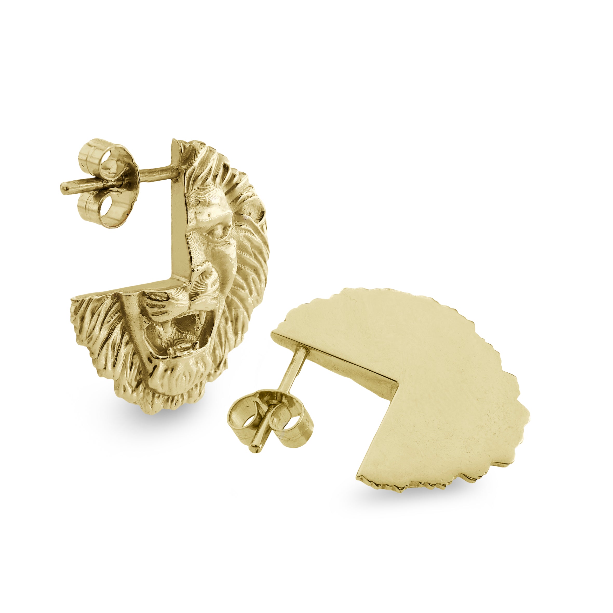 Gold Lion Studs