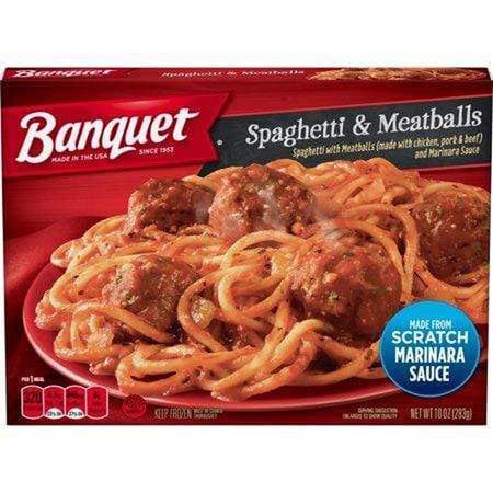 Banquet Classic Spaghetti and Meatballs Frozen Single Serve Meal, 10 Ounce