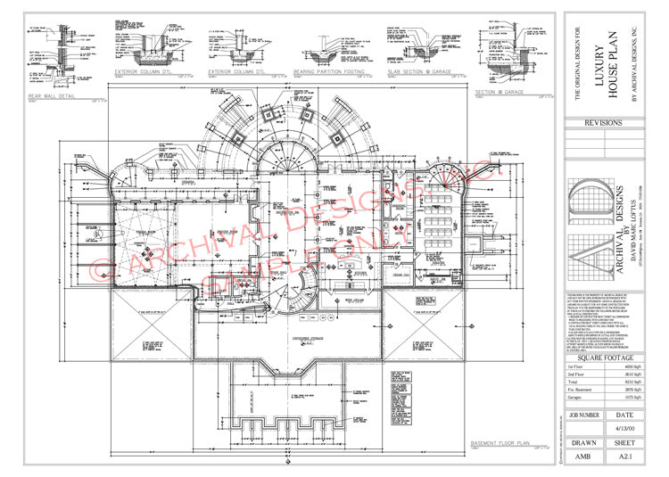 foundation sheet of a set of house plans