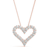 rose gold diamond heart pendant necklace