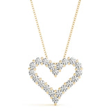 yellow gold diamond heart pendant necklace 