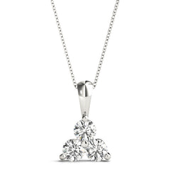 platinum three stone diamond pendant necklace 