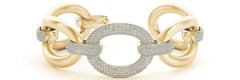 yellow gold diamond link bracelet 