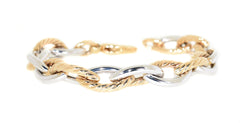 two tone gold link bracelet