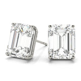 emerald cut diamond stud earrings 