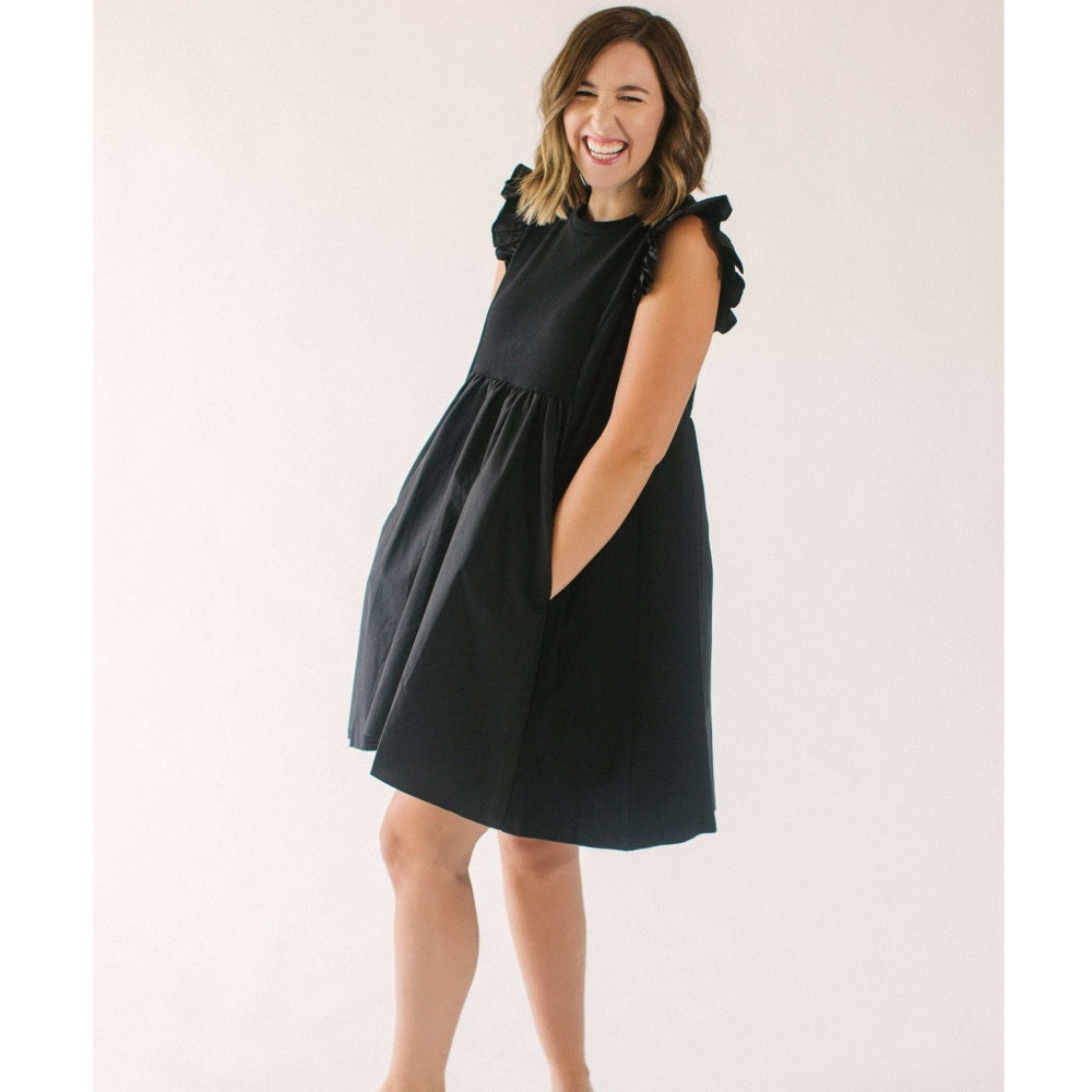 8.28 Boutique - English Factory Keeping It Simple Black Dress 