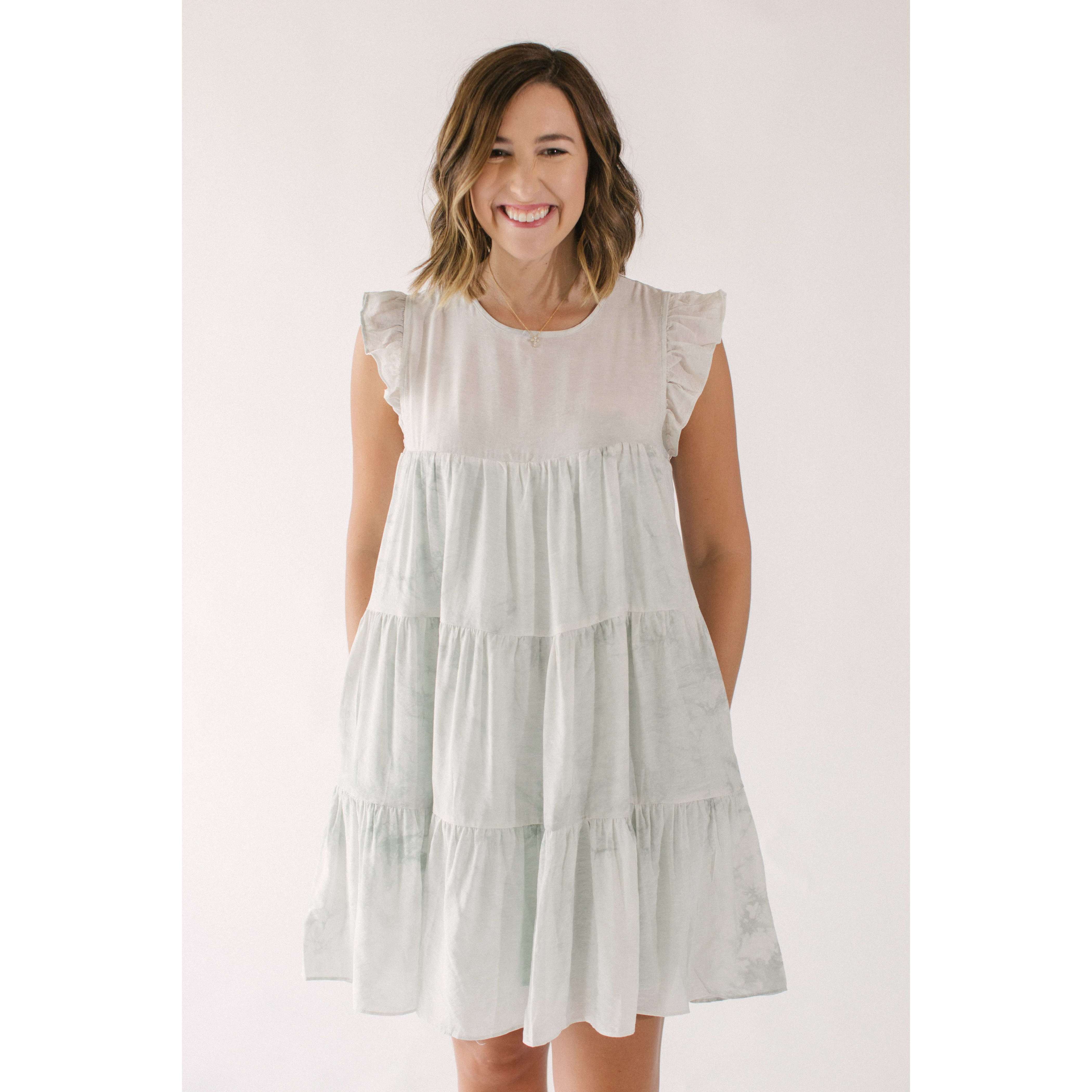 8.28 Boutique - Free the Roses Tie-Dye Babydoll Dress