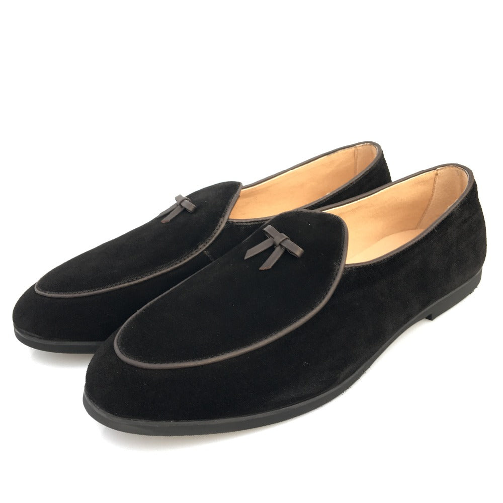 black suede slipper shoes