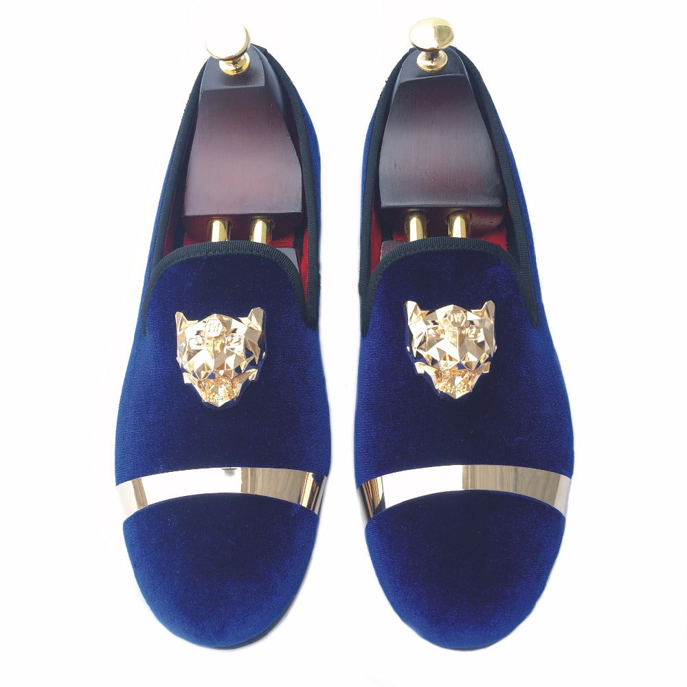blue red bottom loafers