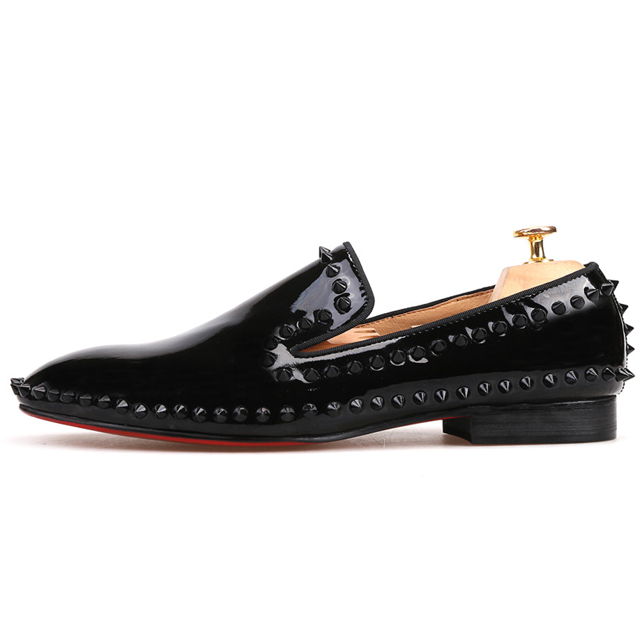 mens black dress shoes with spikes