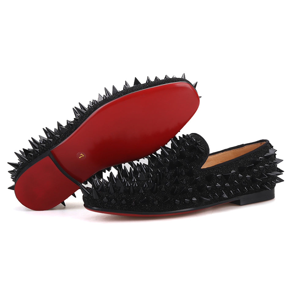 red prom shoes with spikes