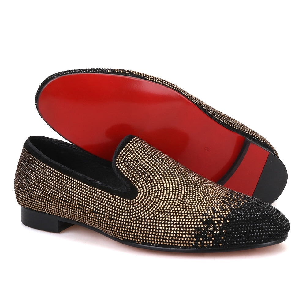 bedazzled mens loafers