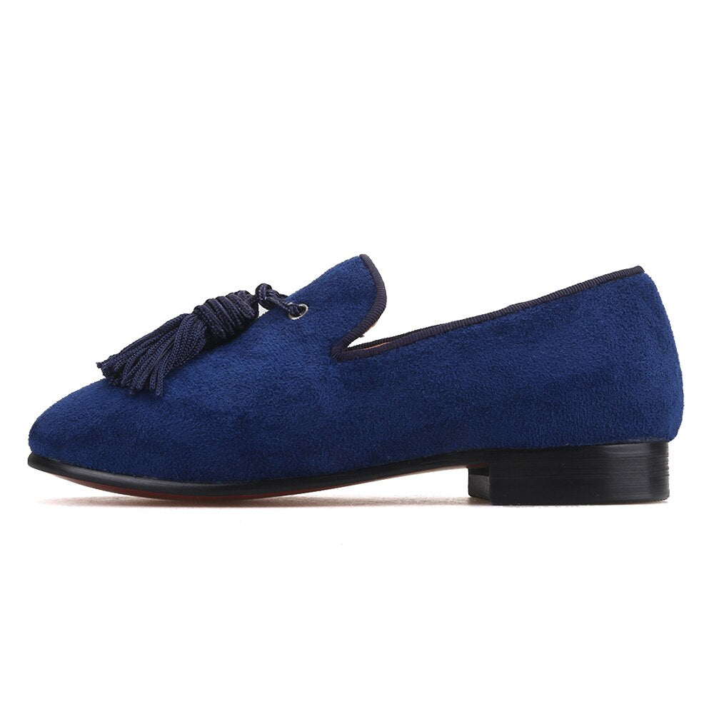 navy blue prom loafers