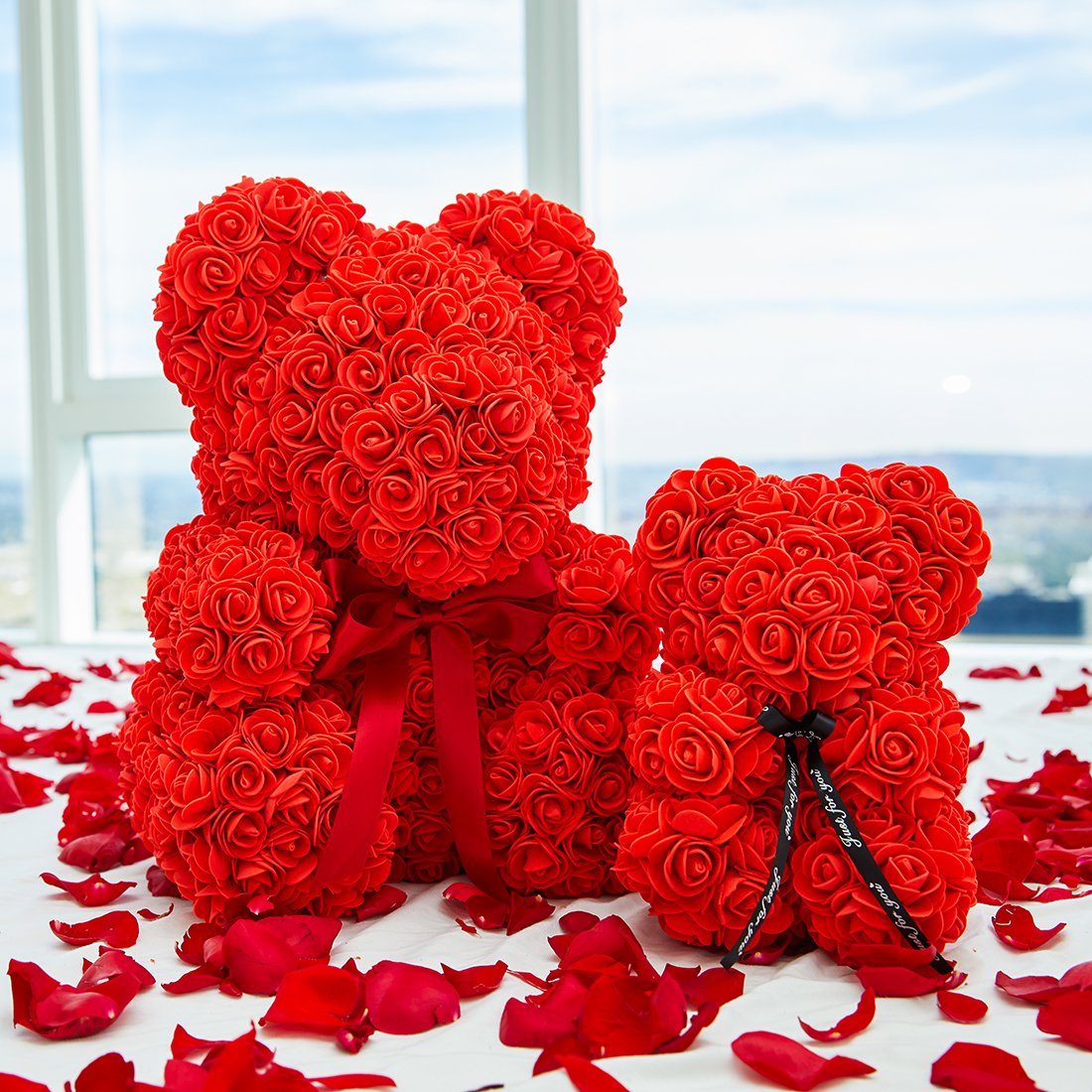 teddy bear real roses