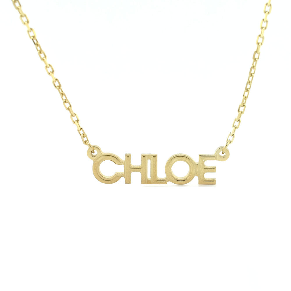 Tiny Print Letter Name Necklace