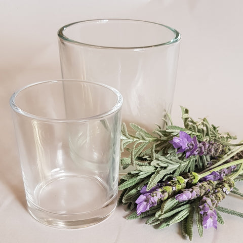 candle glass for embedded lavender flowers