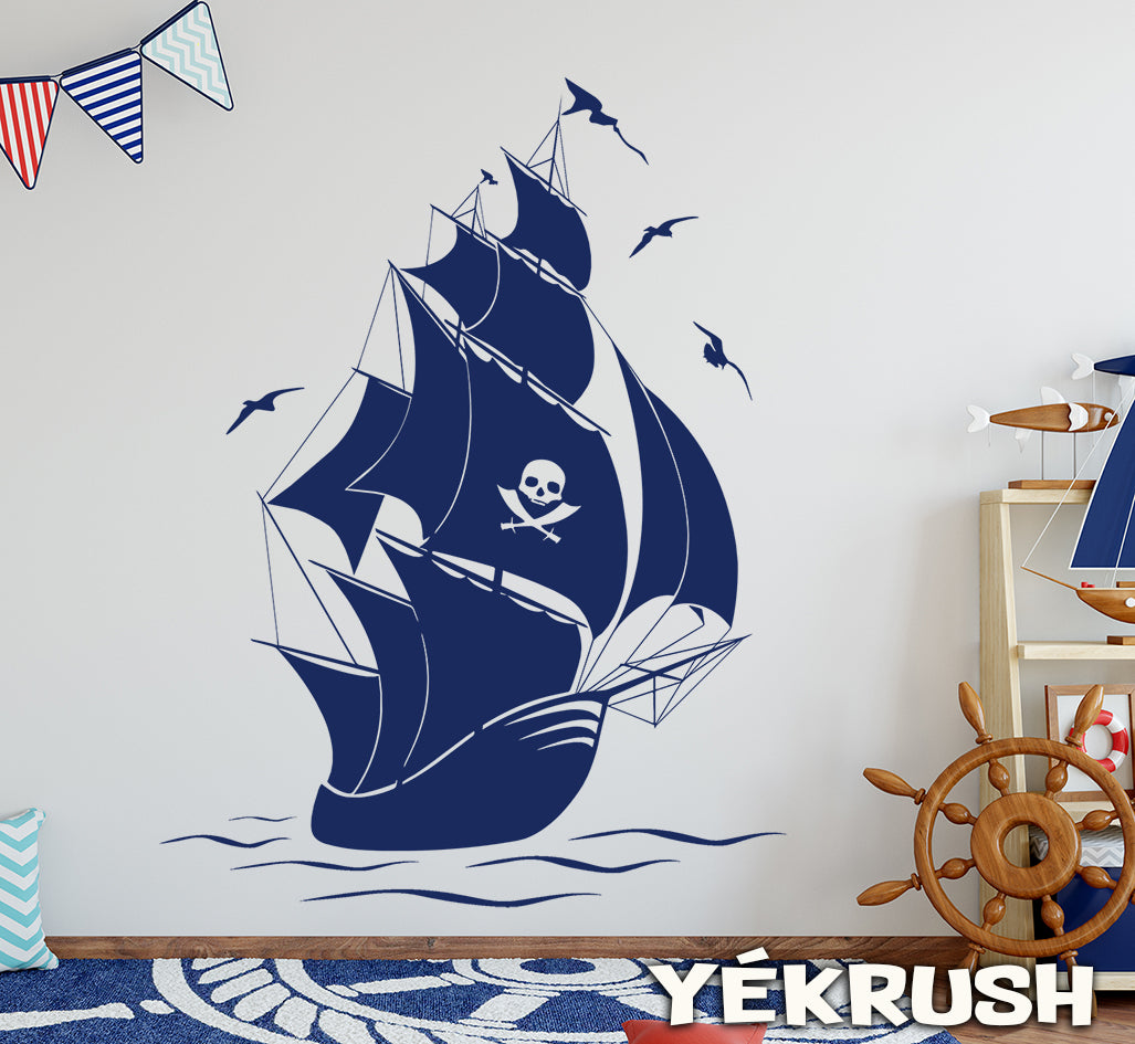 Big Pirate Ship Decal Pirate Ship Wall Art Pirate Ship Vinyl Sticker Rinohomedecor