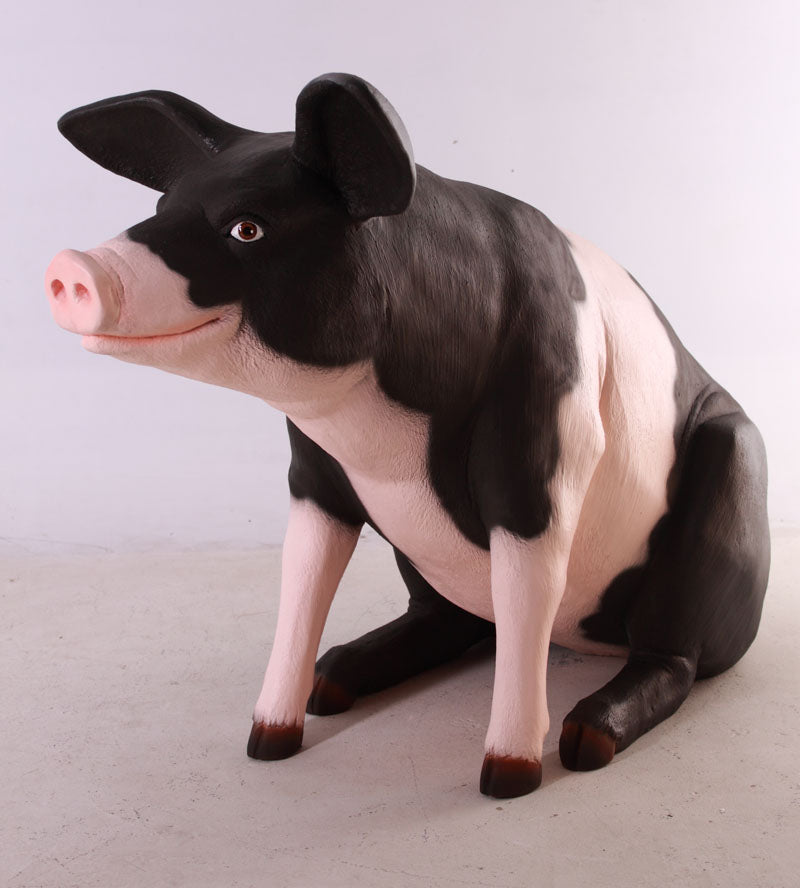 LM Treasures New Born Pig Sitting Life Size Statue 