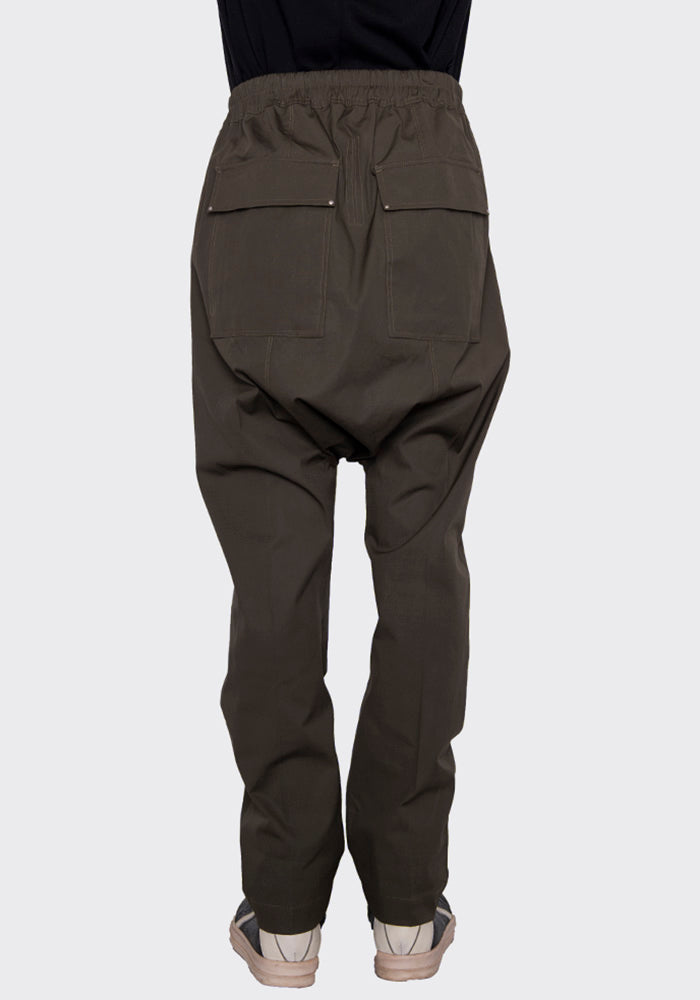 RICK OWENS RU02B2380 TE DRAWSTRING LONG PANTS GREEN