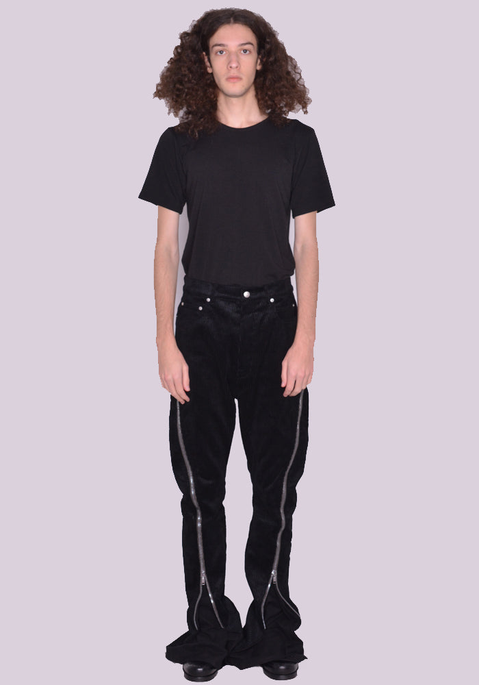 RICK OWENS RR02B2303 HC 09 BOLAN BANANA CORDUROY PANTS BLACK