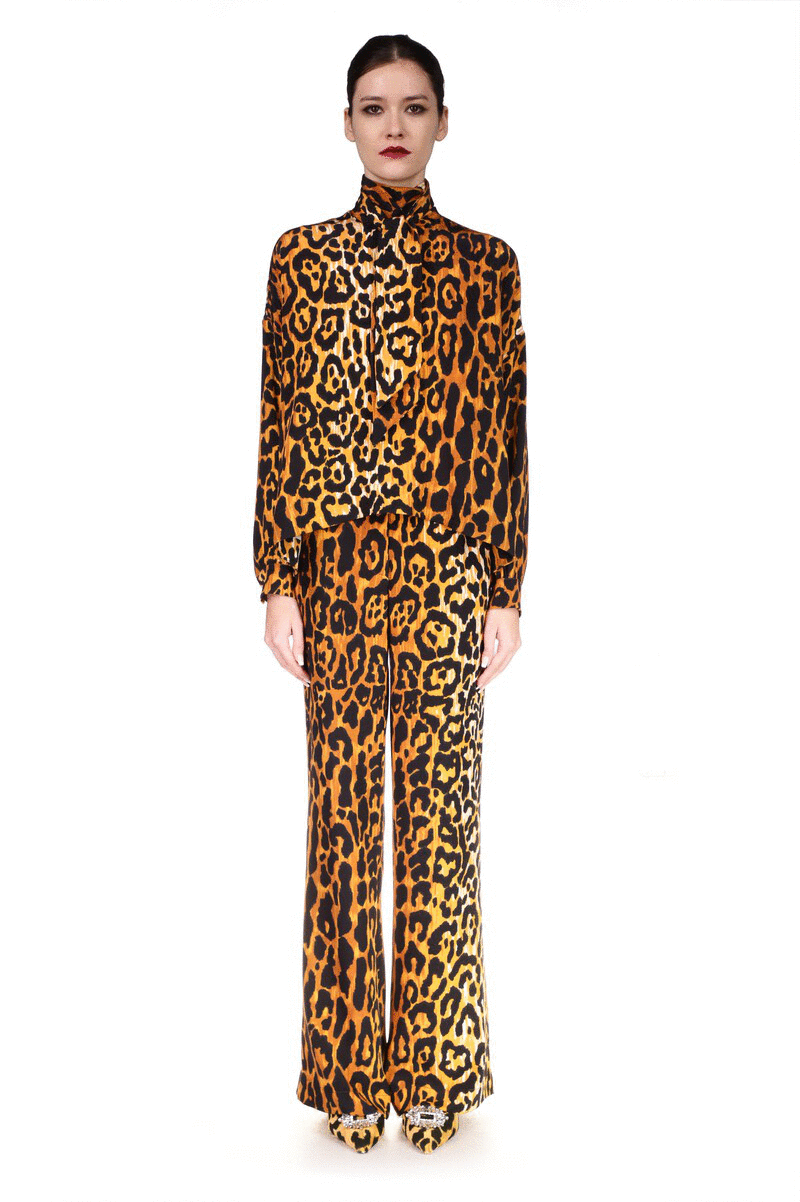 'LEOPARDO' TIE BLOUSE - TOPS - Libertine