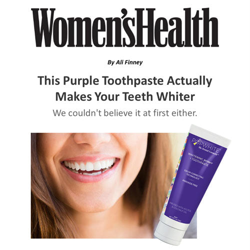 Women's Health magazine review of POPWHITE teeth whitening purple toothpaste