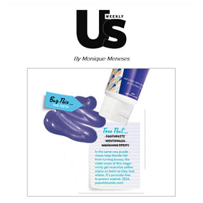 US magazine review of POPWHITE teeth whitening purple toothpaste