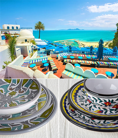 tunisia dishware and landscape