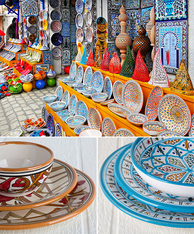 tunisian dishware collage
