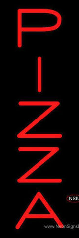 Red Vertical Pizza Neon Sign