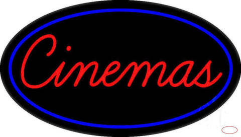 Cinemas With Blue Border Real Neon Glass Tube Neon Sign