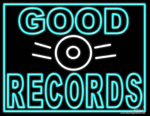 Blue Good Records Border Real Neon Glass Tube Neon Sign