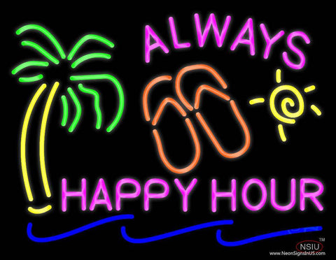 Always Happy Hour Real Neon Glass Tube Neon Sign