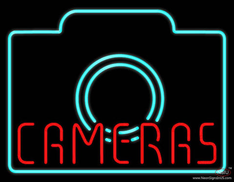 Cameras Turquoise Colored Real Neon Glass Tube Neon Sign