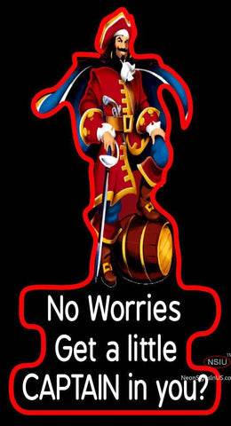 Custom Captain Morgan With No Worries Neon Sign