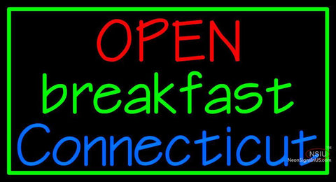 Custom Open Breakfast Connecticut Neon Sign