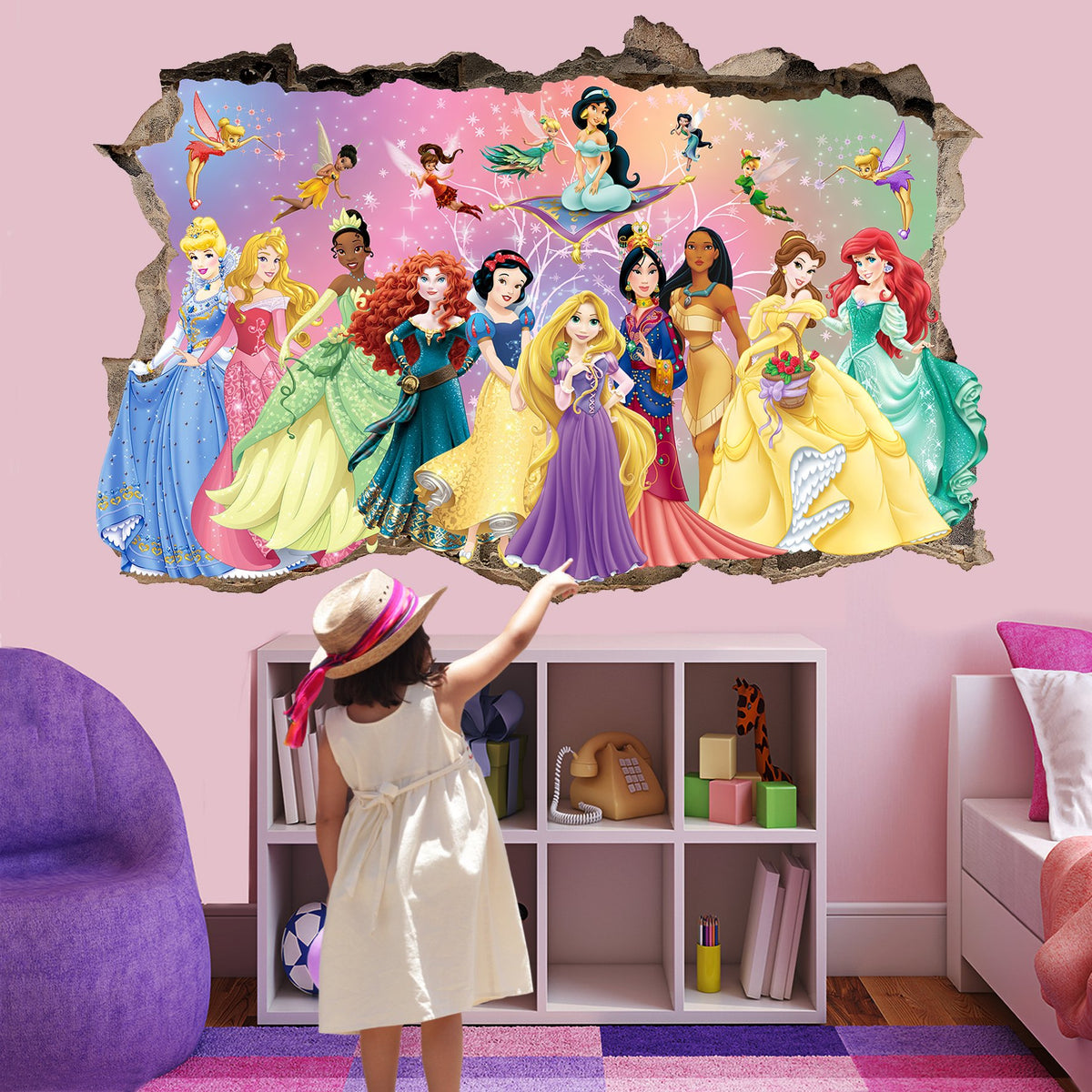 Dreamers Have More Fun Princess Children Cinderella Girl Wall Sticker Decals UK