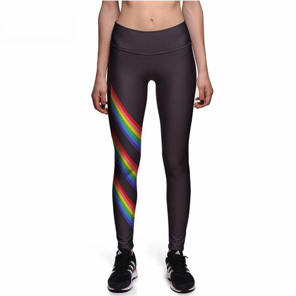 black pants with rainbow stripe