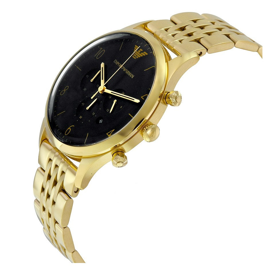 black gold armani watch